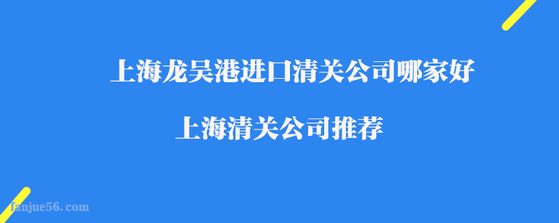 上海龍吳港進(jìn)口清關(guān)公司哪家好_上海清關(guān)公司推薦