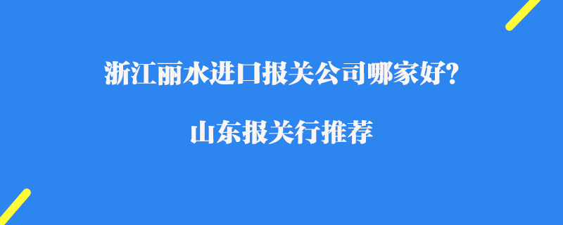 浙江麗水進口報關公司哪家好？浙江報關公司推薦