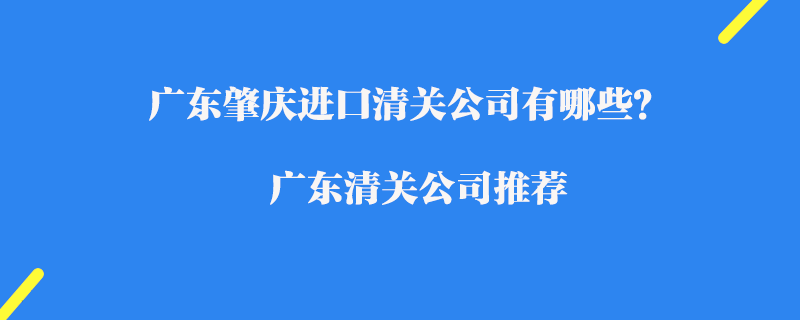 廣東肇慶進(jìn)口清關(guān)公司有哪些？廣東清關(guān)公司推薦