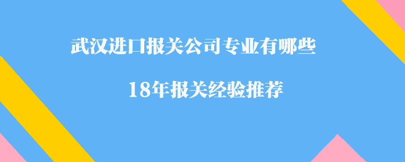 武漢進(jìn)口報(bào)關(guān)公司專業(yè)有哪些?18年報(bào)關(guān)經(jīng)驗(yàn)推薦