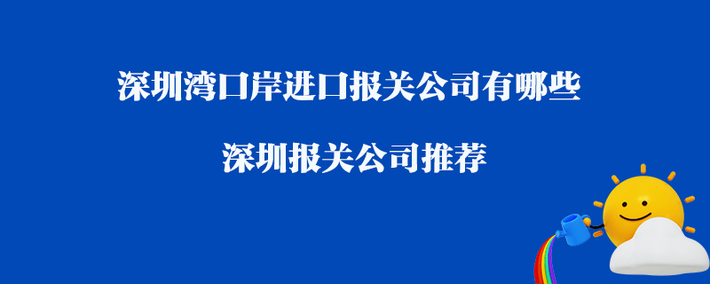 深圳灣口岸進口報關公司有哪些？深圳報關公司推薦