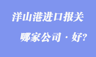 洋山港進口報關公司哪家好?