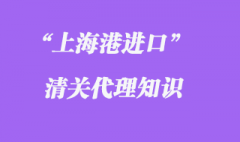 上海港進口清關代理專業相關知識