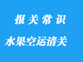 印度尼西亞水果空運清關如何操作?